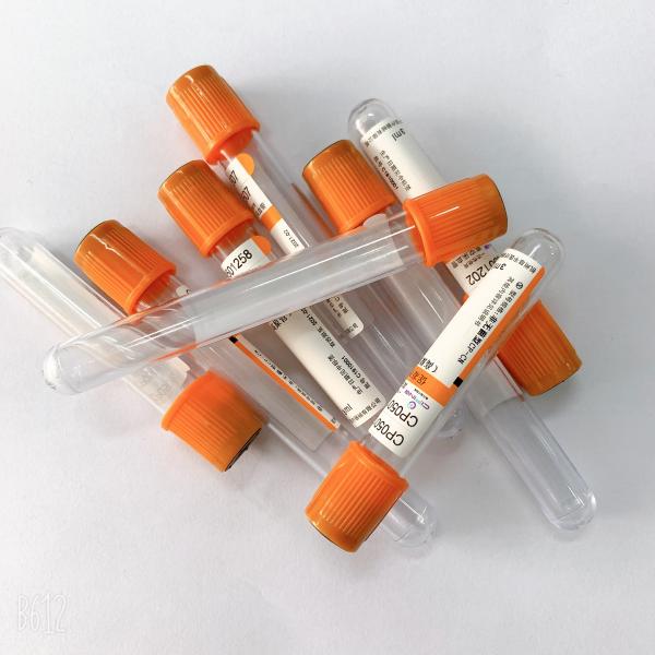 Трубка активатора сгустка крови пробирки собрания образца свертывания оранжевая