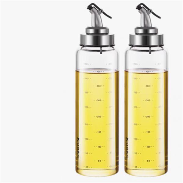 Automatic Opening and Closing Oil Bottle for Kitchen High Borosilicate Glass 6.4*25cm