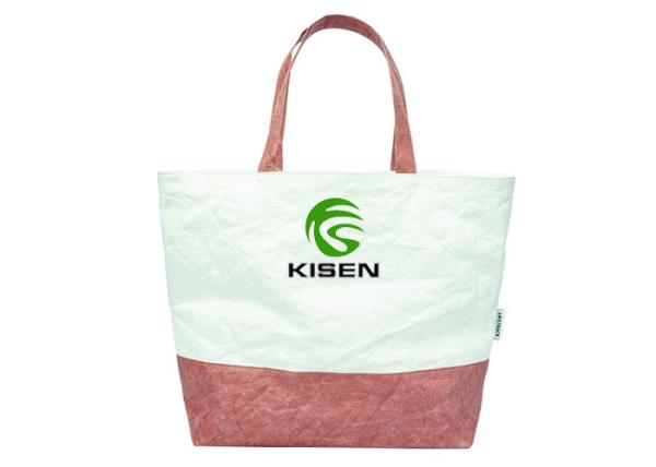 Contrast Color Tyvek Shopping Bag Large Capacity Recycled Customized Logo