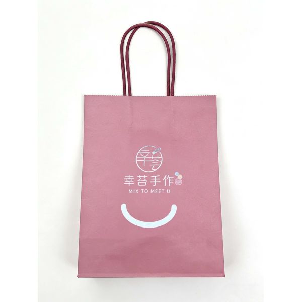 Pink Twisted Handle Paper Bag Customized Branded Paper Bags Recyclable