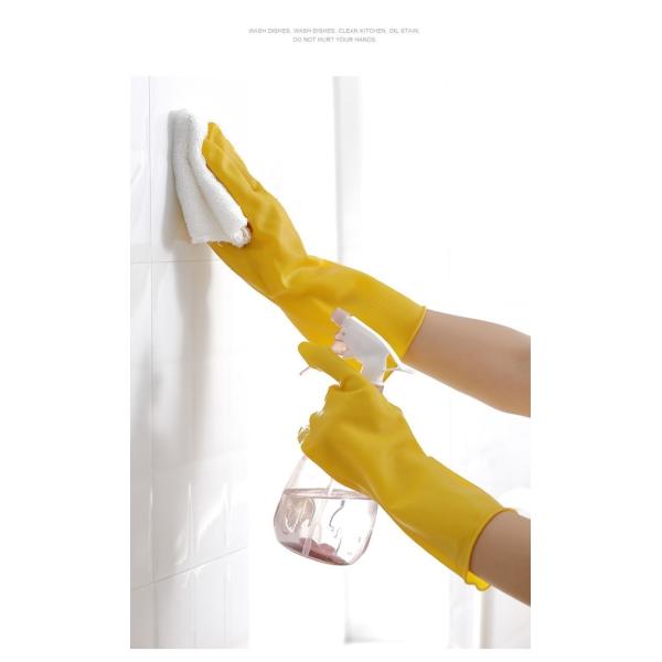 32CM Latex Household Glove Cleaning Bowl Unflocked Lining Latex Gloves Chemicals