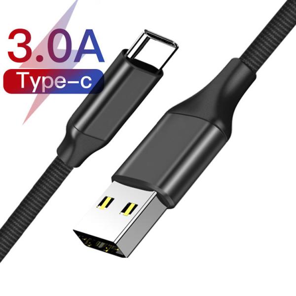 3A Faster Charging Braided Type C To USB A Cable Data Sync