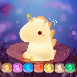 LED Cute Cat Lamp Nursery Kids Bedroom Decor Gift Color Changing Silicone Touch Kitty Night Light