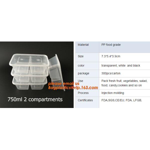 Коробка бенто пластикового устранимого пластикового взятия качества еды отсутствующая с 4 отсек, пищевой контейнер контейнеров пластиковый течебезопасный
