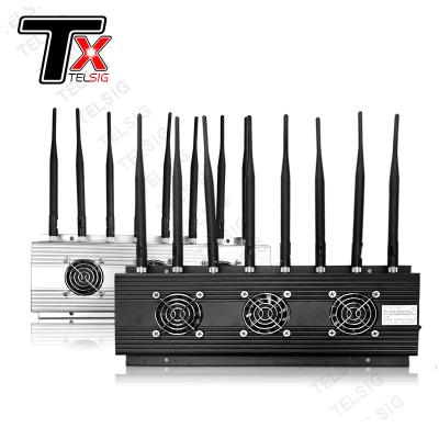 Jammer celular durável do sinal de WIFI para o RÁDIO/TELECONTROLE/VHF de 8 faixas/frequência ultraelevada
