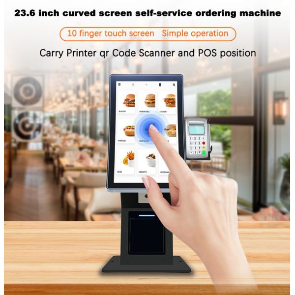 23.6-inch Curved-screen Desktop Self-ordering Kiosk