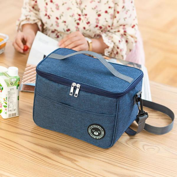 COMMUTER LUNCH BOX HANDBAG SQUARE INSULATED BAG ALUMINUM FOIL THICKENED BENTO BAG OFFICE STUDENTS BRING MEALS LARGE CAPA