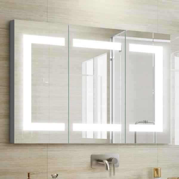 Espelho do armário de banheiro moderno e luxuoso com luz LED para customizado