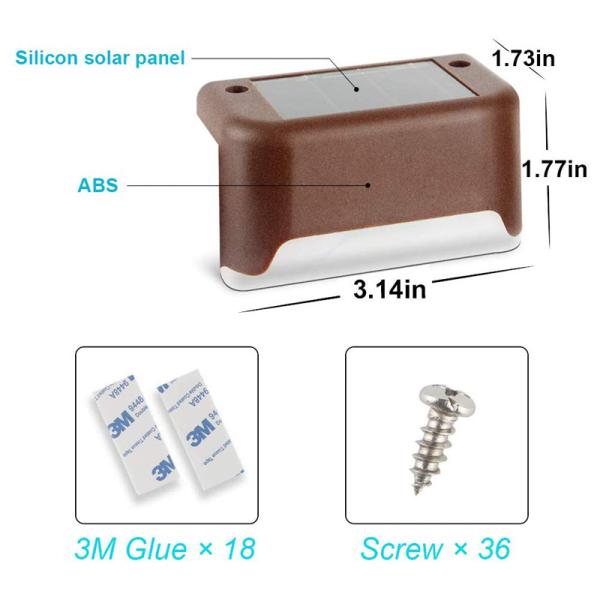 LED Solar Lamp Deck Lights Wall Stairs LED Outdoor Garden Lamp Solar Stair Light Waterproof Step Landscape Light