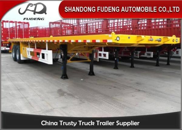 2 / 3 Axles 40 Feet Lowboy Semi Trailer With 12 Units Lock Flatbed Trailer