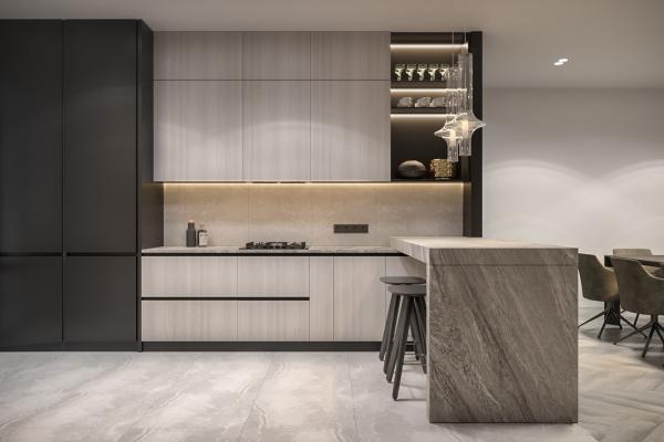 Carreaux MDF Laque Meubles de maison sur mesure Armoires de cuisine de rangement en bois