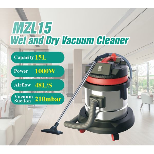 Commercial 1000W Electric Vacuum Cleaner Machine 15L Wet and Dry