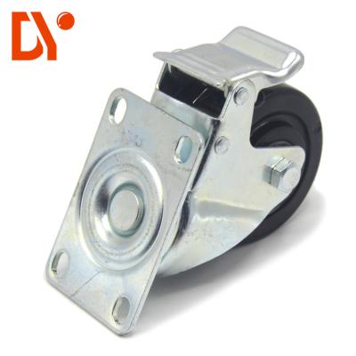 Flat Industrial Caster Wheels Anti Static Black Color 100kg Loading Capacity