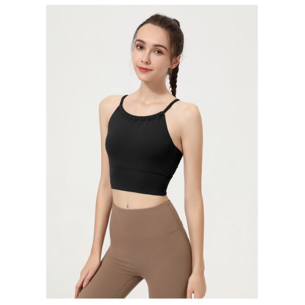 Crop Top Women's Teal Halter Neck Sports Bra High Support Moisture Wicking