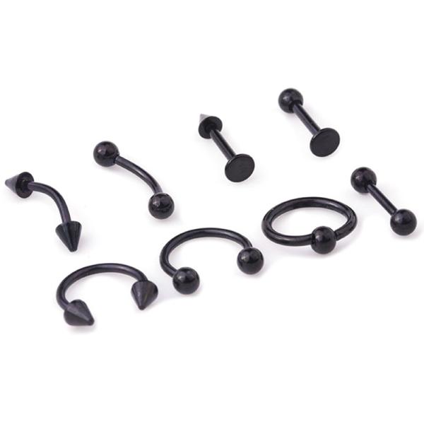 16G Titanium Anodized Stainless Steel Body Jewelry Helix Piercing Ear Eyebrow Nose Lip Captive Rings Freeshipping