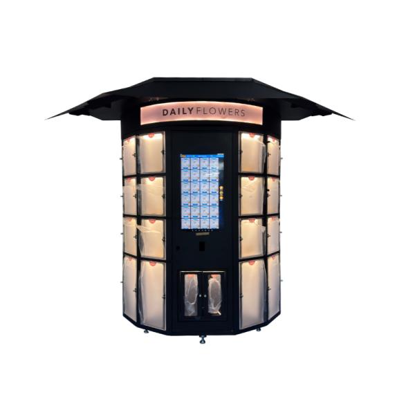Customized Locker Compartments Smart Flower Dispenser with Built-in Cooling System and QR Code Payment