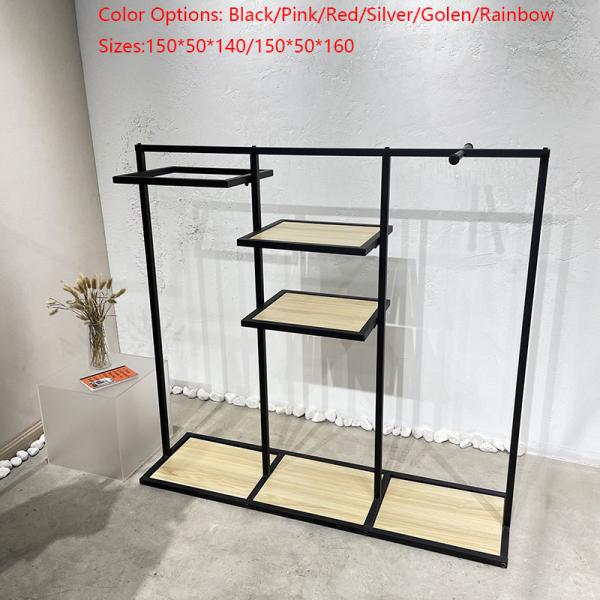 Metallic Children's Apparel Racks with Shoe Shelves 300KG Capacity Durable and Sturdy