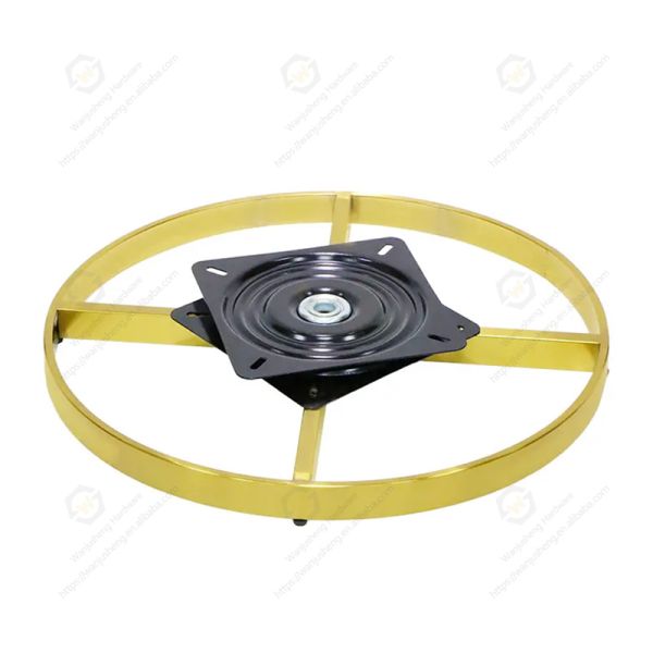 Gold Stainless Steel Decorative Furniture Frame Hardware Accessories Sofa Armrest Base With Handle and Swivel Plate