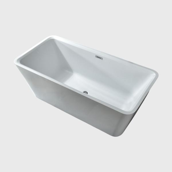 60 Inch Acrylic Freestanding Bathtub with 60 Gallon Capacity for 1-2 Person Spa-like Experience
