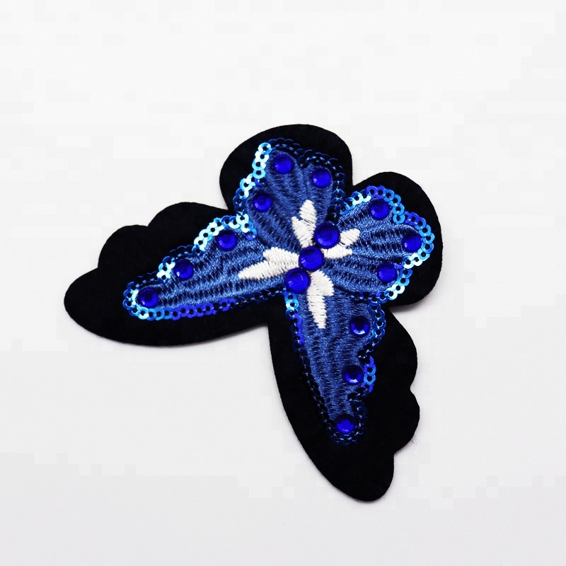 Customizable Mini Butterfly Sequin Embroidery Patches Handmade Design for Blouses and Clothing Customization