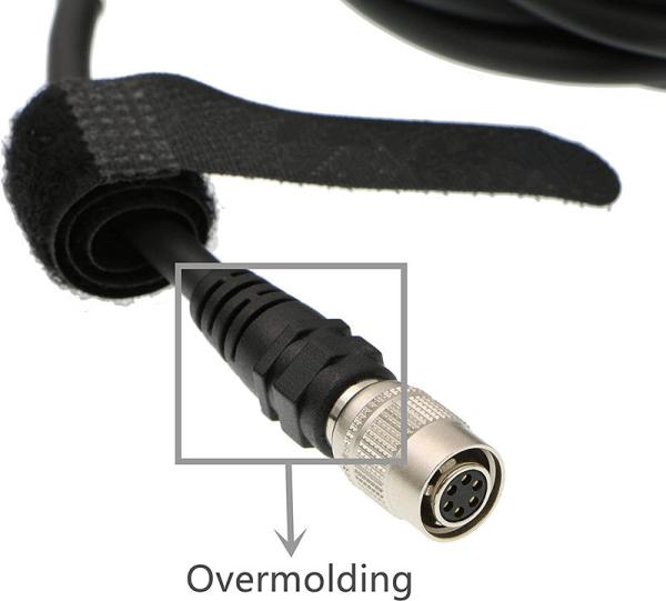 Black 6 Pin Hirose Cable , Hr10a 7p 6s Cable For Basler GIGE AVT CCD Camera