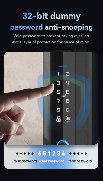 Glomarket Security Cerradura Inteligente Security Home Automatic Electric Wifi Fingerprint Digital Tuya Smart Door Lock