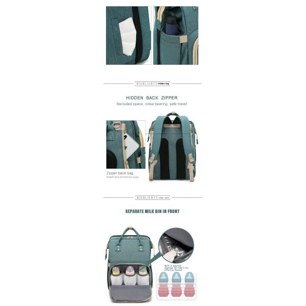 Large Capacity Mummy Bags Baby Diaper Backpack Multi Functional Waterproof Oxford