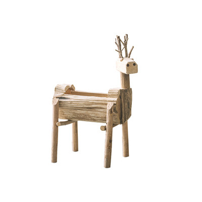 ODM Fawn Ornaments Retro Desktop Creative Furnishings Solid Wood stay Animal Crafts