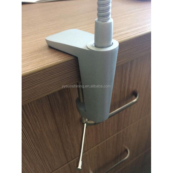 4V DC Voltage Flexible Gooseneck LED Desk Lamp with Clamp Silver Finish