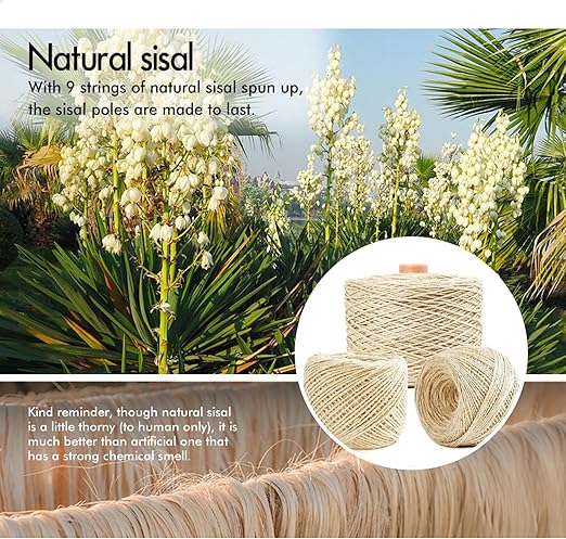 ODM Design Cat Furniture Beige Chipboard Climbing Tree with Sisal Column and Plush Hammock