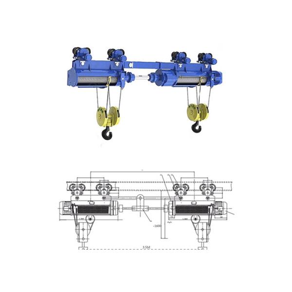 Non Standard 1t 3t 5t 10t Coaxial Double Hook Electric Hoist