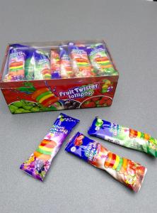 Doces duros saudáveis da forma engraçada do pirulito do tornado do fruto doces e