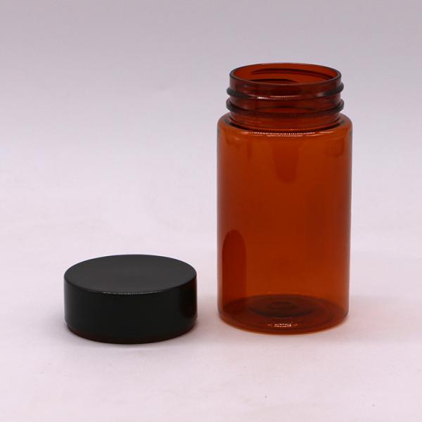 Bouteille de pilules en plastique sur mesure de 120 ml en PET Ambre de couleur ronde