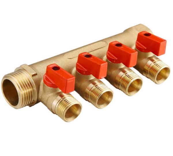 TMOK H100 Valve Tappet Solenoid PN16 3 Way 4 Way Brass Water Manifold For Water Distributor