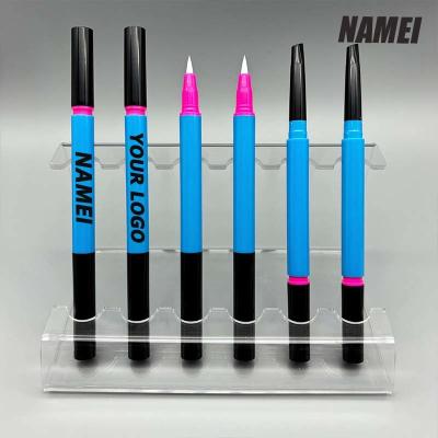 Classical design slim liquid eyeliner cosmetic pencil packaging plastic double ended eyebrow pencil packaging