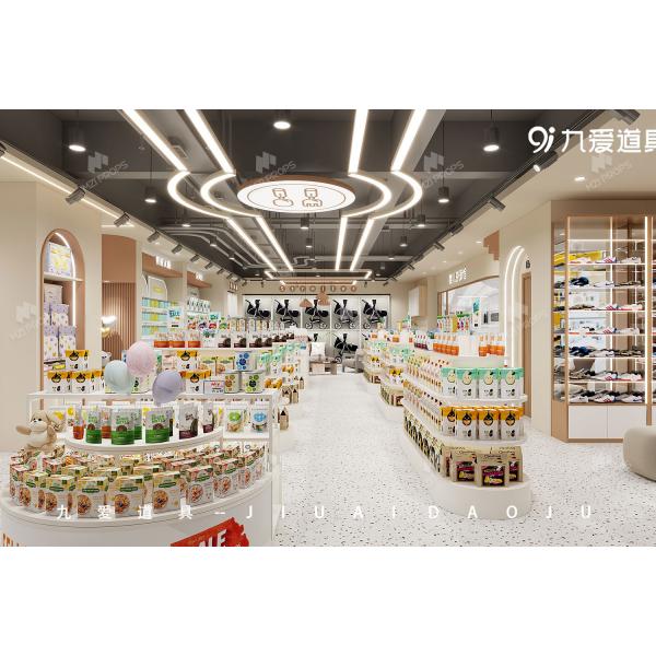 Customized ISO9001 Retail clothing Baby Store Furniture Display Counters 75 CBM