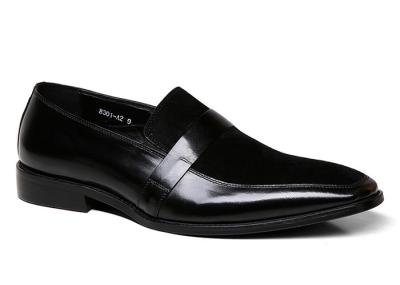 Calçados de couro masculino de cores mistas com costuras de couro Nubuck