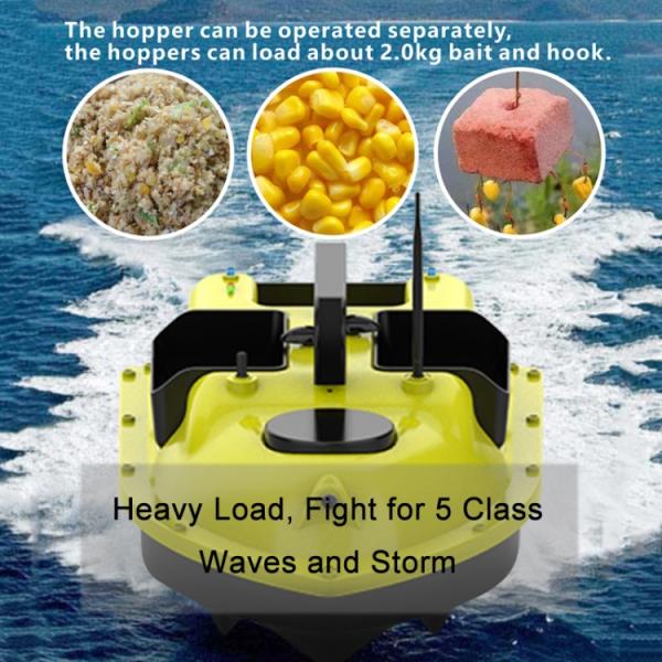 Smart RC Fishing Bait Boat Three Hoppers 2kg Load 500m Fishing Surfer Rc Boat