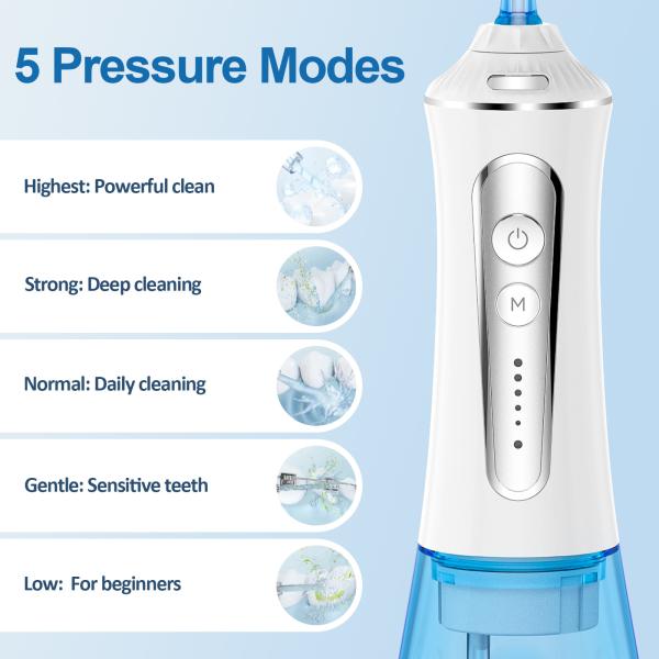 Tooth Cleaning Ultrasonic Oral Teeth Cleaner Water Flosser Irrigator Ipx7 Waterproof