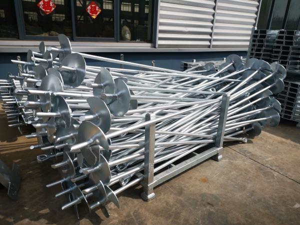 Screw de mise à la terre en acier galvanisé préfabriqué avec boulon d'ancrage hélicoïdal en fer sur mesure