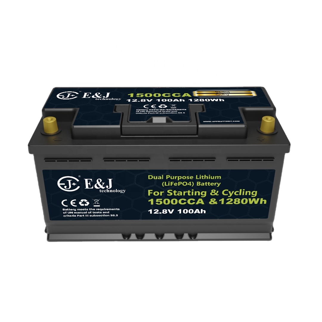 1500 CCA 12V 100Ah Bluetooth LiFePO4 Starter Battery For Auto Campervan Marine