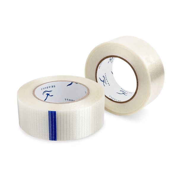 Fiberglass Filament Tape with 135mic Thickness 800N/inch Tensile Strength and 11N/inch Pell Adhesion for Heavy Packing and Metal Strapping