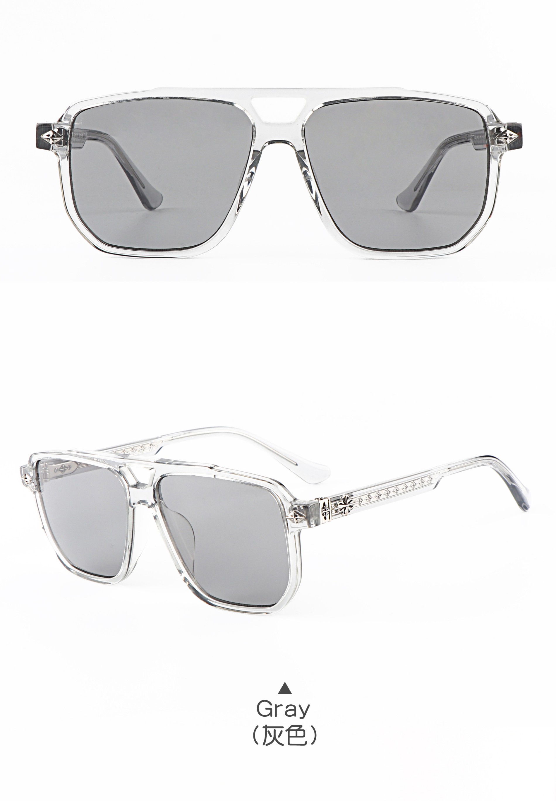 2026 Wholesale Side logo Men Women Private Label Lens Travel Comfortable Double Bridge Unisex Sunglasses Guangdong Manufacturer