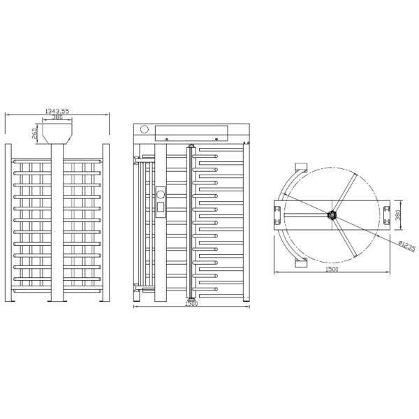24VDC 30person/Min 610mm Width Full Height Turnstile Full Body Turnstile for Secure Access Control