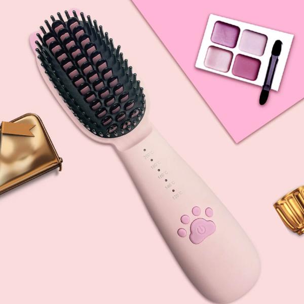 2600mAh Cordless Child Electric Hair Brush USB Chargeable Cute Hair Straightener Brush DC 5V 2A