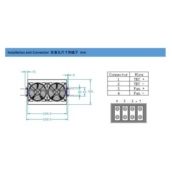 ATL300-24-00-T10 Air To Liquid Thermoelectric Cooler Assembly 300W 24VDC Life Time70000Hours