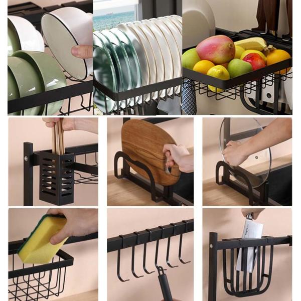 2 Tier Height 52cm Drying Rack , Dish Rack Over Sink For Dish Bowl Chopsticks