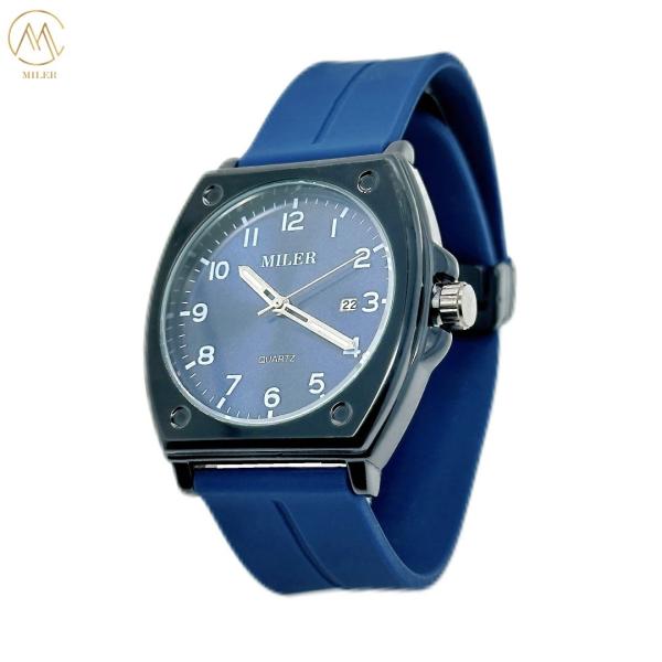 Saling chaud simple classique décontracté Black Bezel Quartz Poignée de poignet avec la sangle de silicone