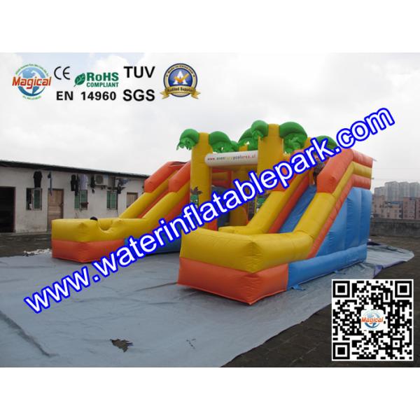 Tropical Tree Inflatable Bouncy Castle / Childrens Commercial Jumping Castles