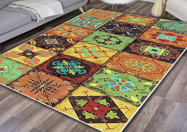 Door mat custom printed big area rug for living room home polyester rug 12mm thick